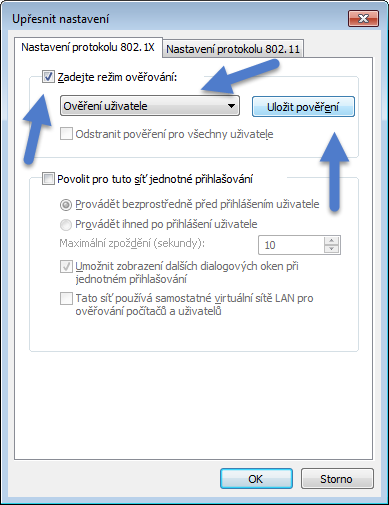 Windows 7: Nastavení Ověření uživatele