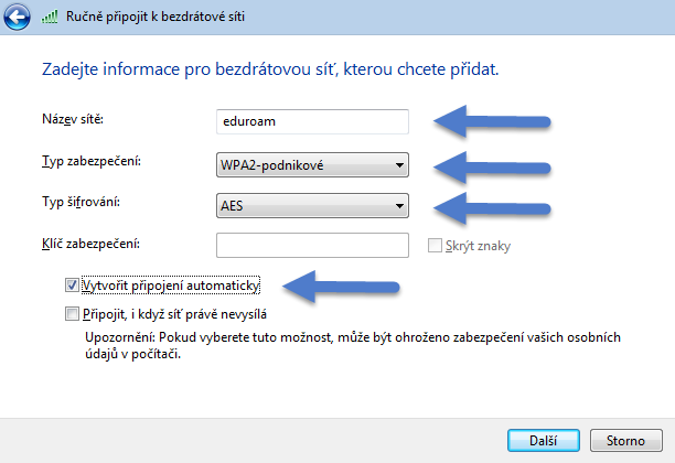 Windows 7: Nastavení šifrování sítě